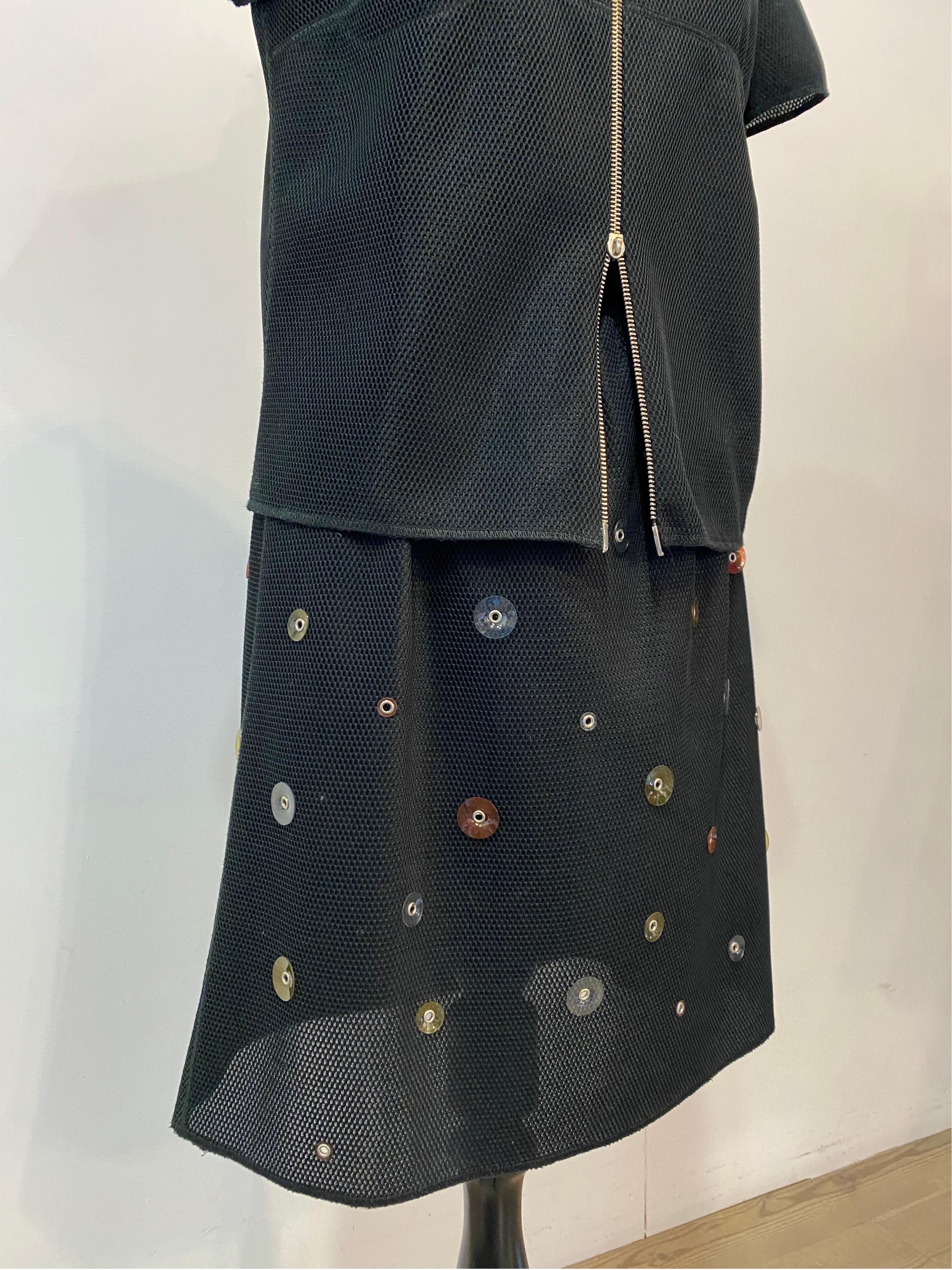 Fendi Black shirt plus skirt Vintage Set In Good Condition In Carnate, IT