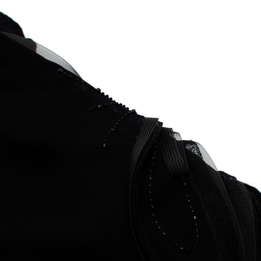 Fendi Black Silk Chiffon 3-D Embellished Sleeveless Gown For Sale 5