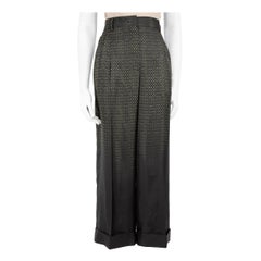 Fendi Black Silk Ombré Patterned Trousers Size M