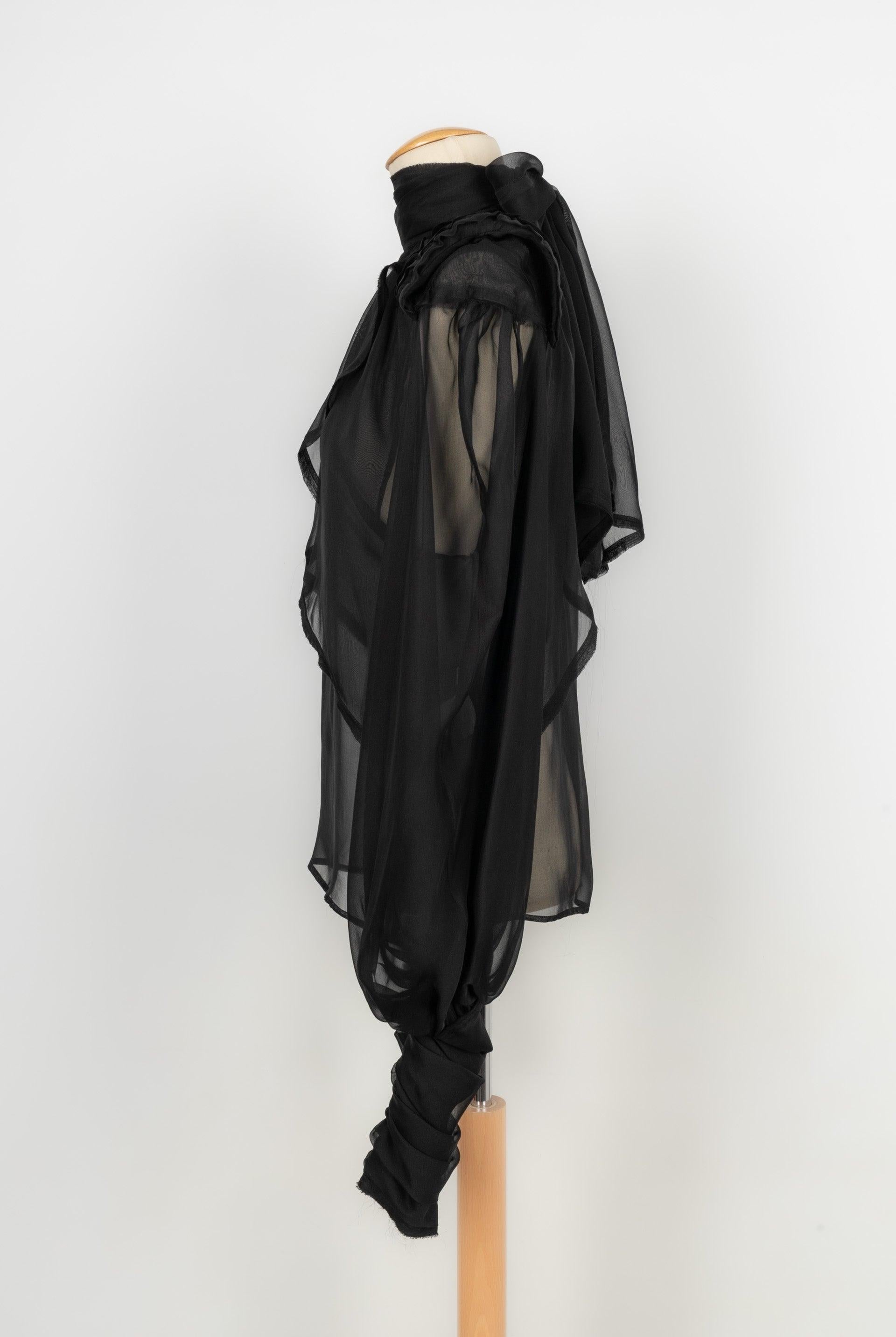 Women's Fendi Black Silk Transparent Blouse For Sale