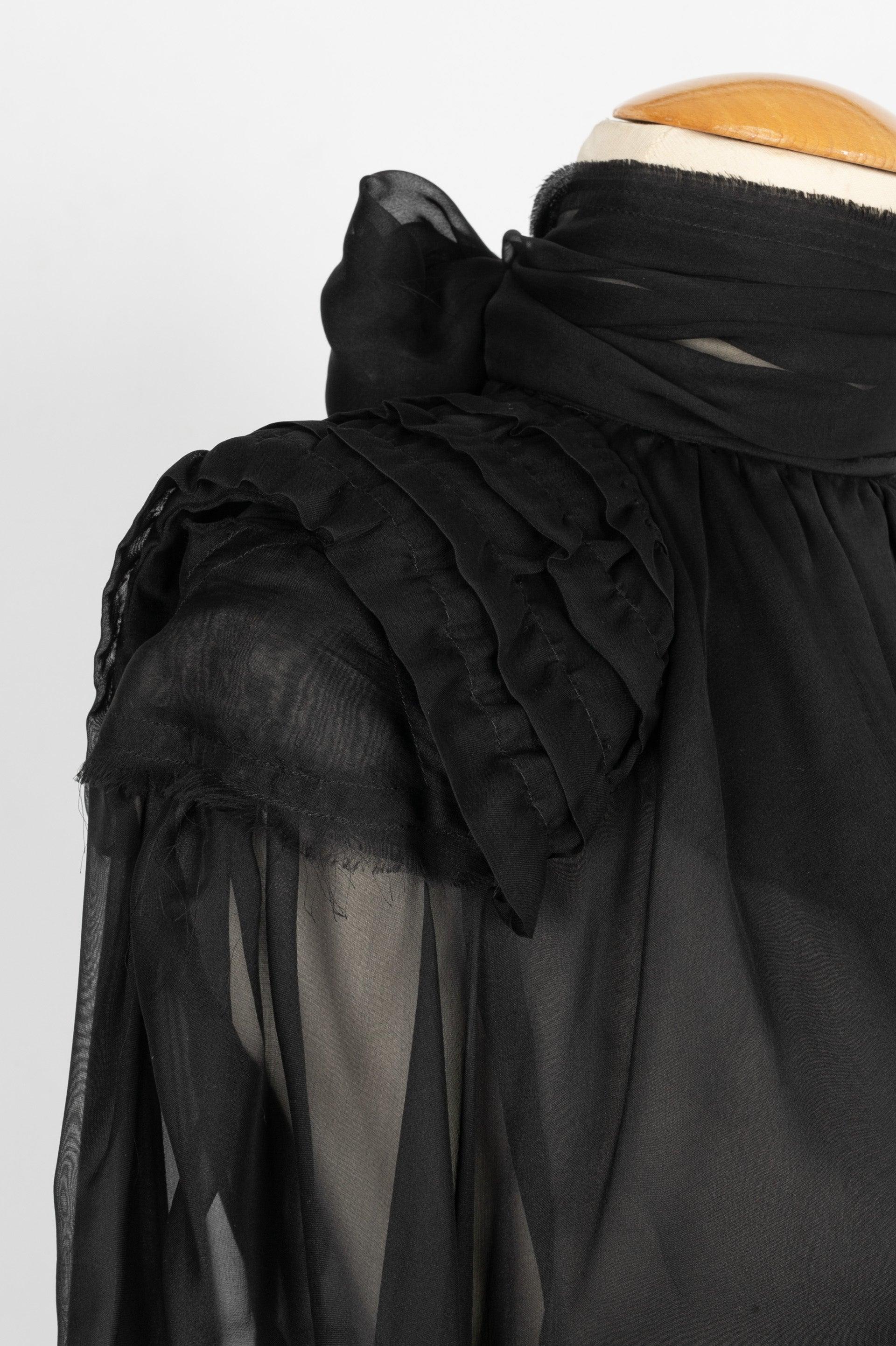 Fendi Black Silk Transparent Blouse For Sale 2