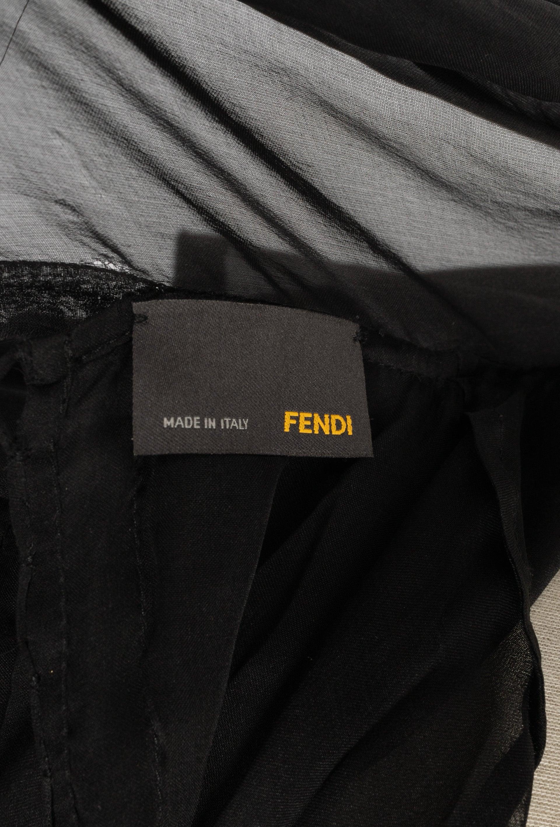 Fendi Black Silk Transparent Blouse For Sale 5