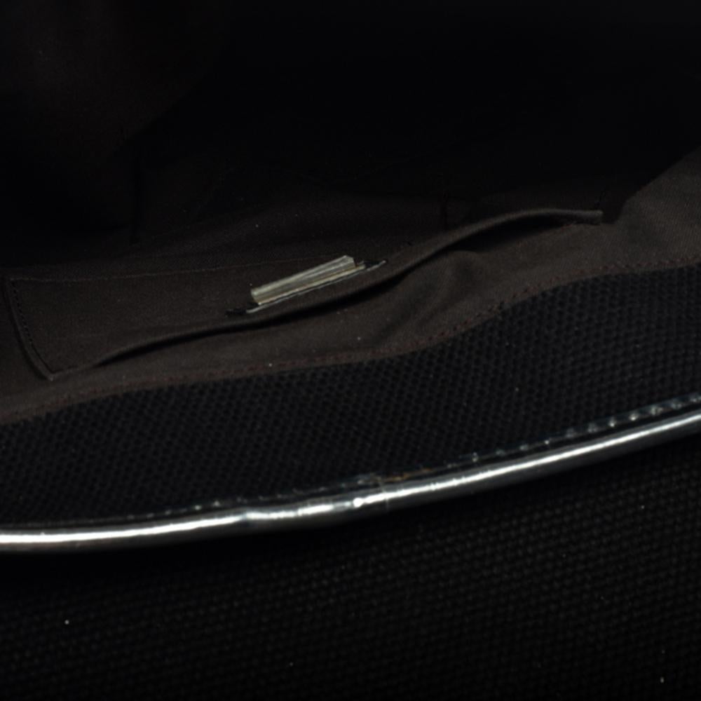 Fendi Black/Silver Canvas and Patent Leather B Bis Shoulder Bag 10