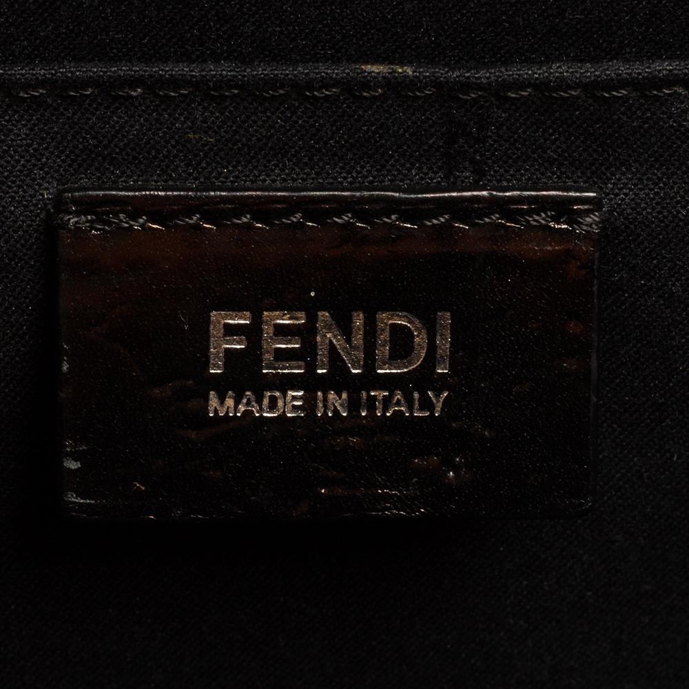 Fendi Black/Silver Leather Small Demi Jour Top Handle Bag 5