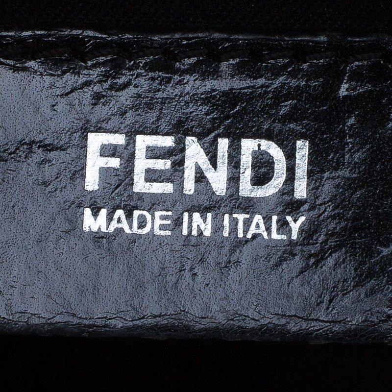Fendi Black/Silver Textured Leather Small Color Block Demi Jour Shoulder Bag 2