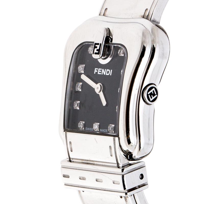 Contemporary Fendi Black Stainless Steel B.Fendi 3800L Women's Wristwatch 23MM