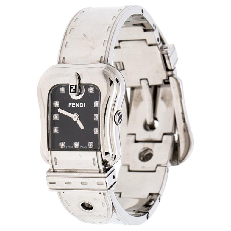 Fendi Black Stainless Steel B.Fendi 3800L Women's Wristwatch 23MM