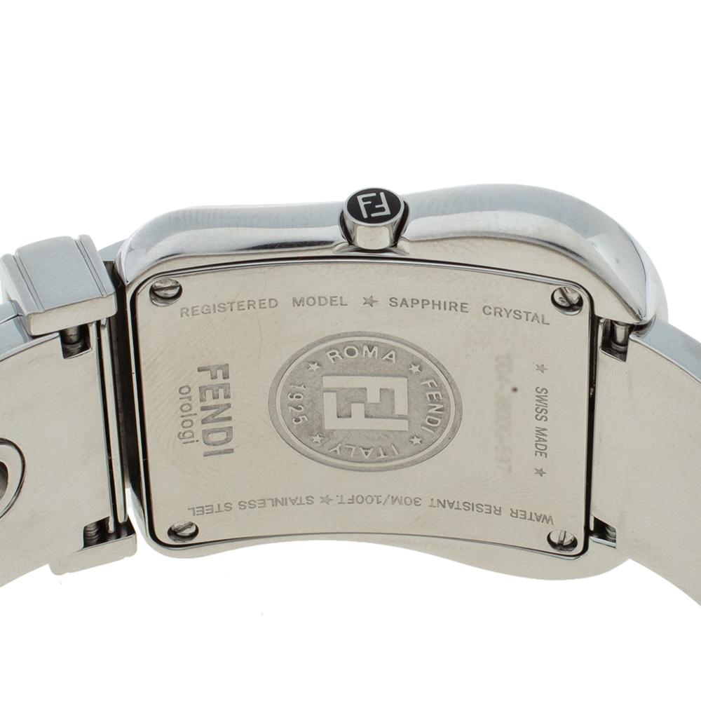 Uncut Fendi Black Stainless Steel Diamond B.Fendi 3800G Women's Wristwatch 33 mm