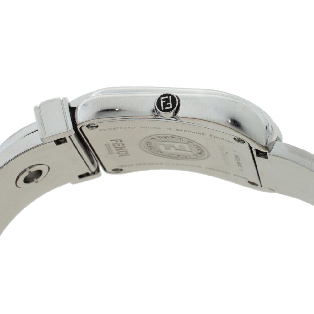 Fendi Black Stainless Steel Diamond B.Fendi 3800G Women's Wristwatch 33 mm In Good Condition In Dubai, Al Qouz 2