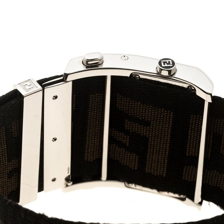 Fendi Black Stainless Steel Diamond Zip Code 1120G Women's Wristwatch