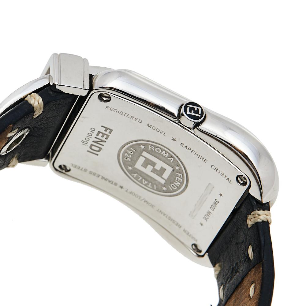 Fendi Black Stainless Steel Leather B.Fendi 3800G Women's Wristwatch 33 mm 1