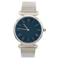 Fendi Black Stainless Steel Palazzo FOW909 Men's Wristwatch 41 mm