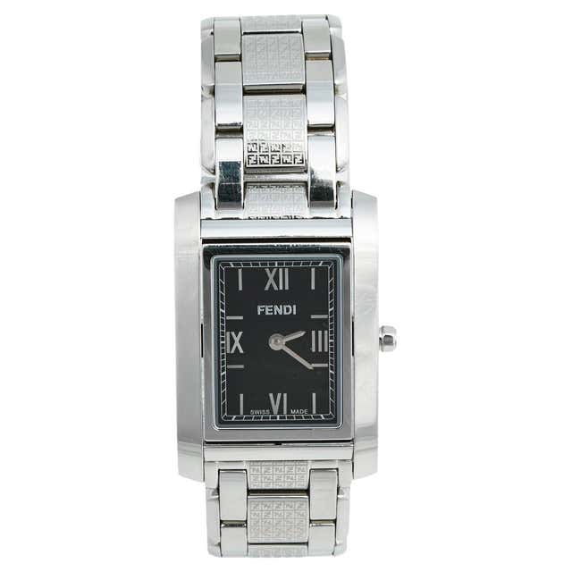 Fendi Black Stainless Steel Quadro 7600M Women's Wristwatch 27 mm For ...