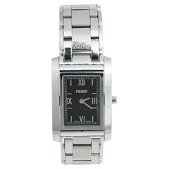 Fendi Black Stainless Steel Quadro 7600M Women's Wristwatch 27 mm