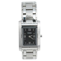 Fendi Montre-bracelet pour femme Quadro 7600M en acier inoxydable noir 27 mm