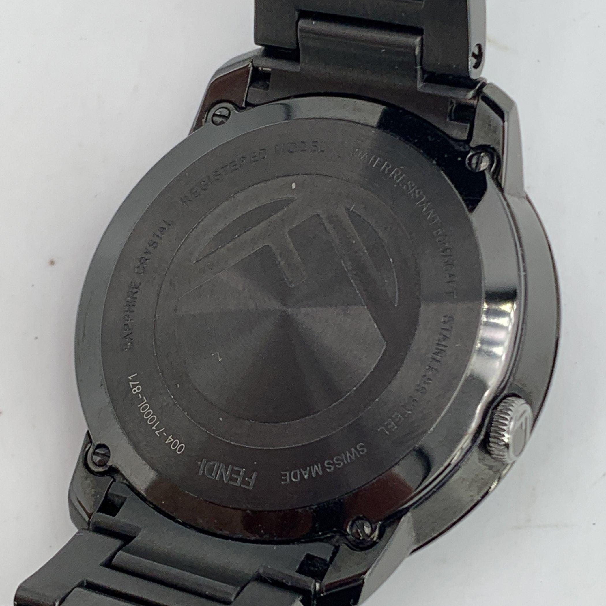 Fendi Black Stainless Steel Run Away 71000L Quartz Watch For Sale 2