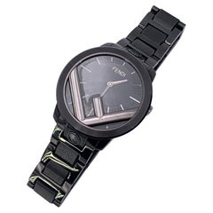Montre à quartz Run Away 71000L en acier inoxydable noir de Fendi