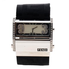 Fendi Black Stainless Steel Zip Code 1120G Women's Wristwatch 46MM