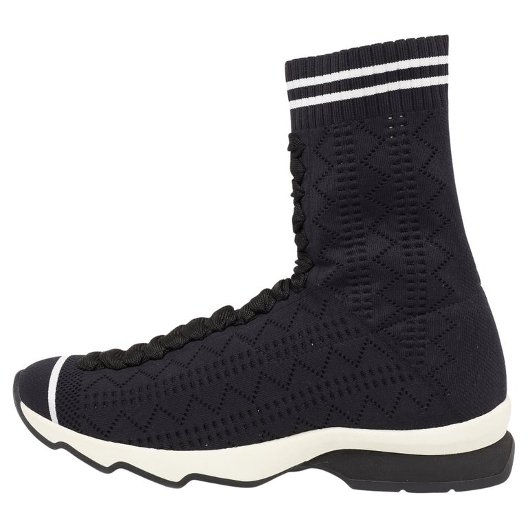 bewonderen Grootste begrijpen Fendi Black Stretch Fabric Sock High Top Trainers Size 37 For Sale at  1stDibs