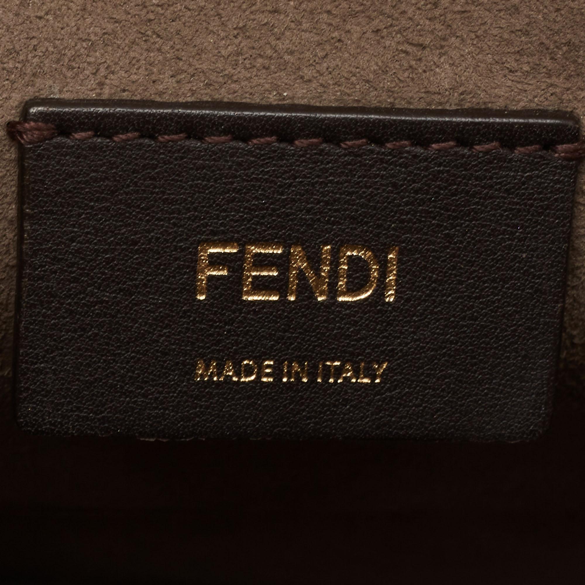 Fendi Black Studded Leather Kan I F Top Handle Bag 5