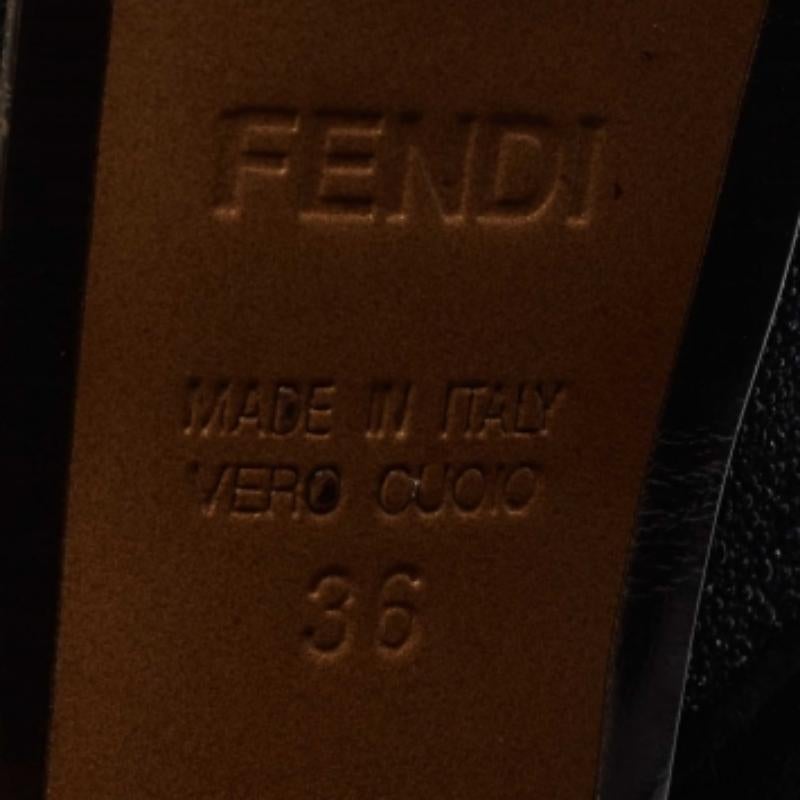 Fendi Black Suede and Glitter Peep Toe Booties Size 36 For Sale 5