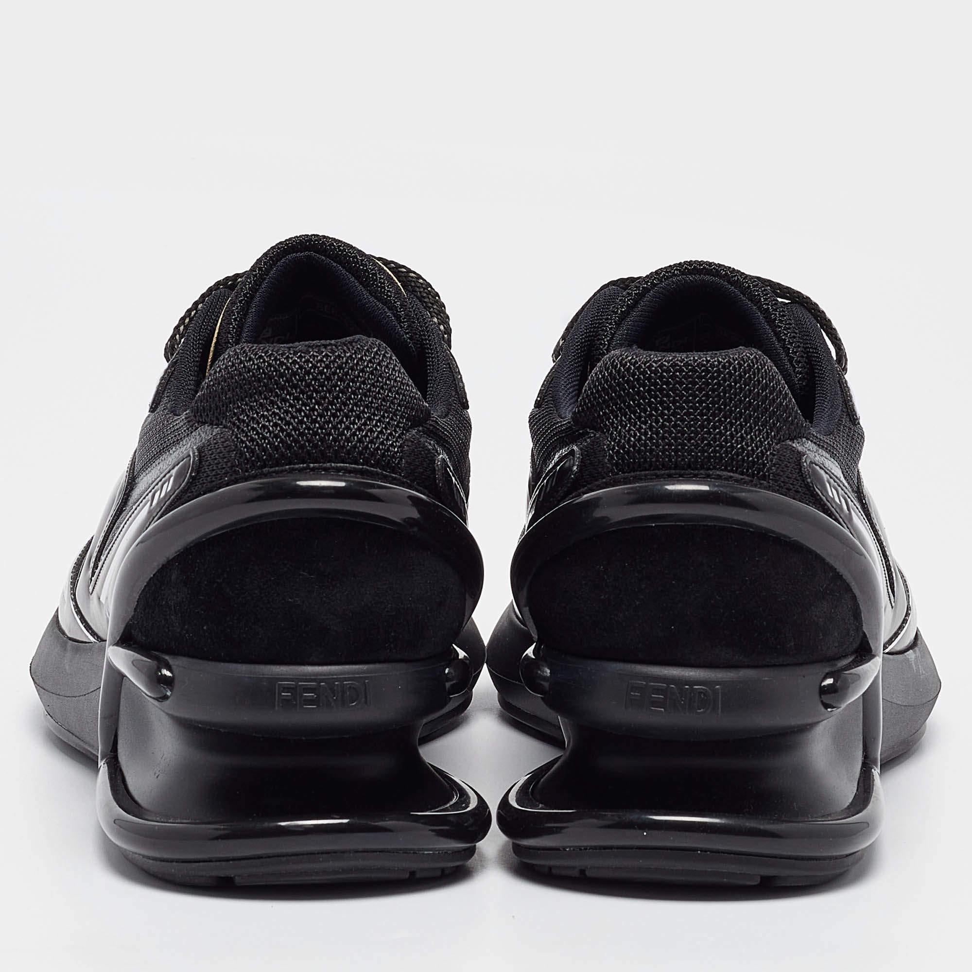Fendi Black Suede and Leather Fendi first Sneakers Size 38 For Sale 1