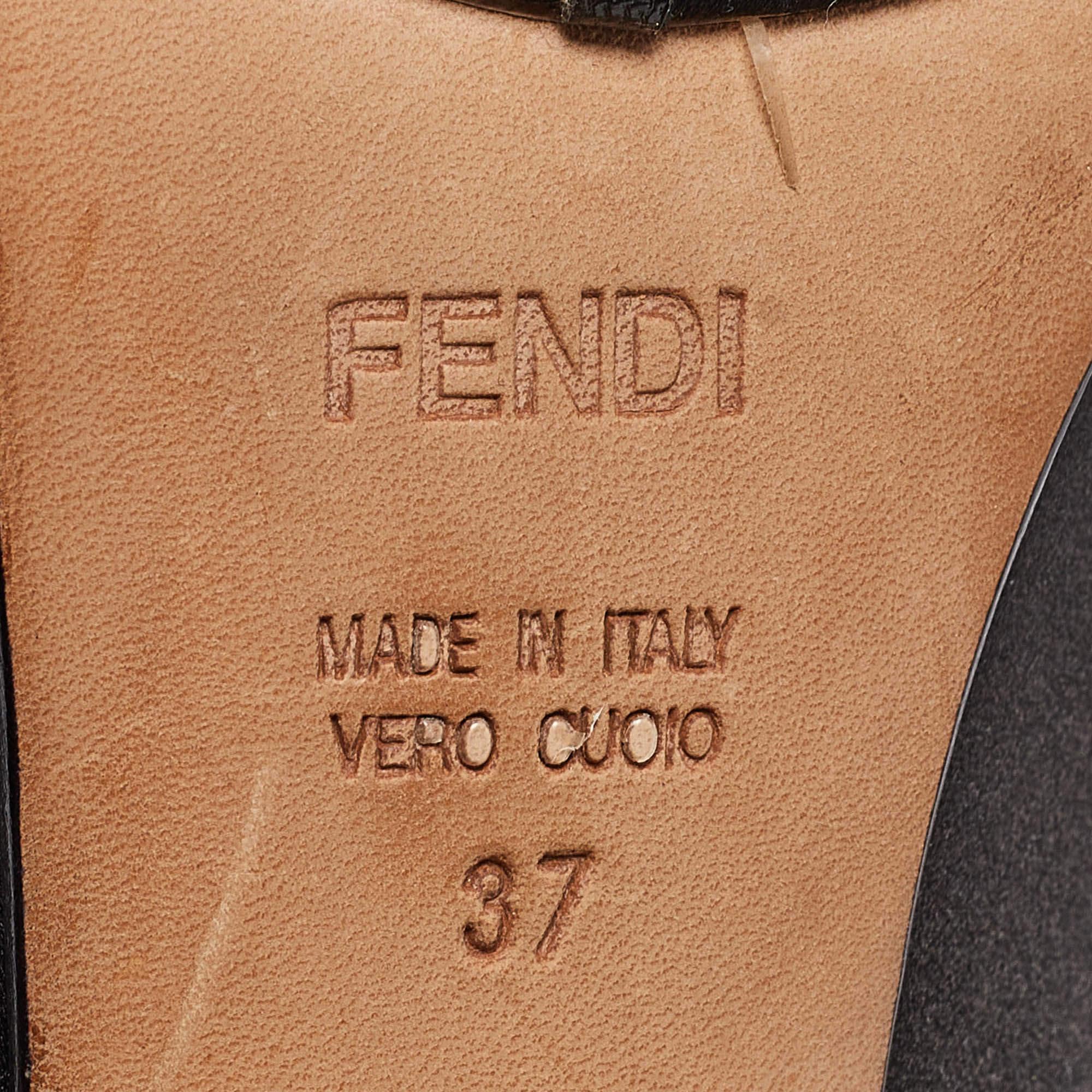 Fendi Black Suede Block Heel Pumps Size 37 en venta 3