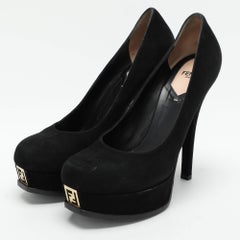 Fendi Black Suede Fendista Platform Pumps Size 39