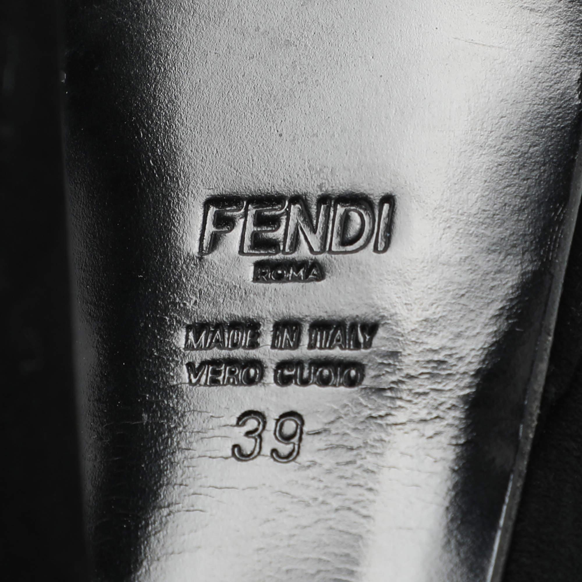 Fendi Black Suede Fendista Platform Pumps Size 39 For Sale 4