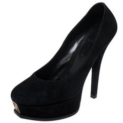 Fendi Black Suede Fendista Platform Pumps Size 40