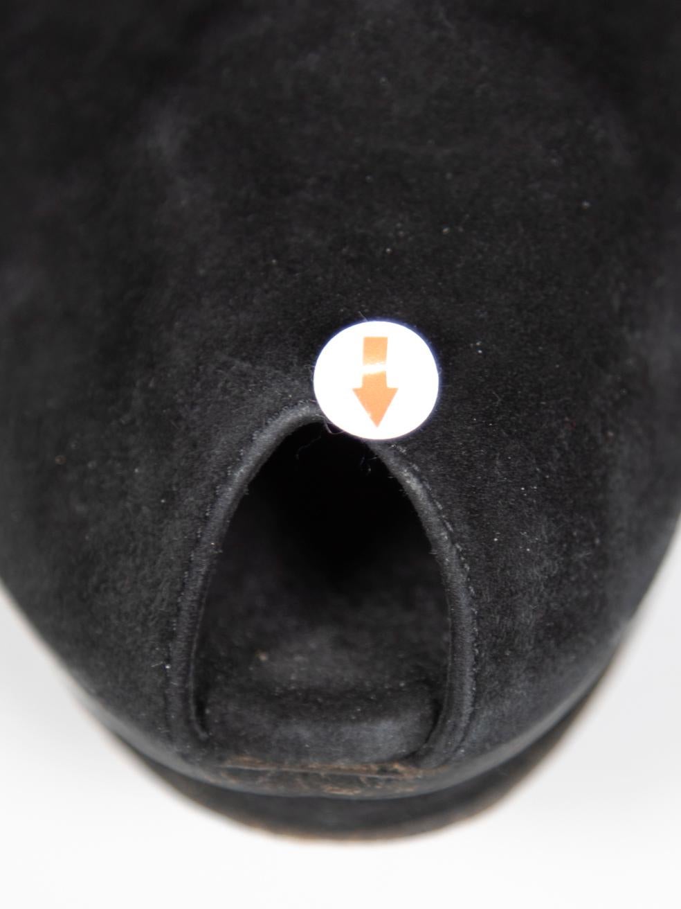 Fendi Black Suede Lace Up Peep Toe Heels Size IT 39 For Sale 2