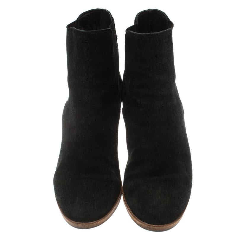 black suede wedge ankle boots