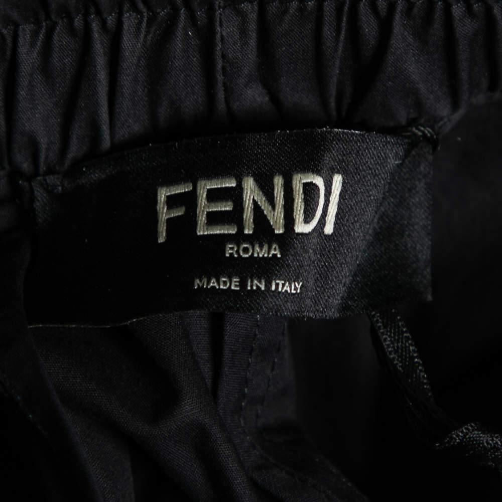 Fendi Black Synthetic Convertible Zipped Cargo Trousers M For Sale 6