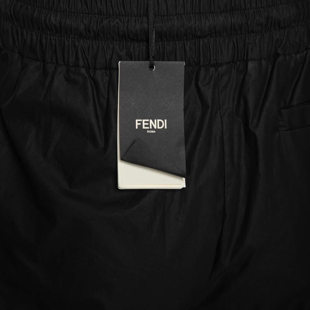 Fendi Black Synthetic Convertible Zipped Cargo Trousers M For Sale 7