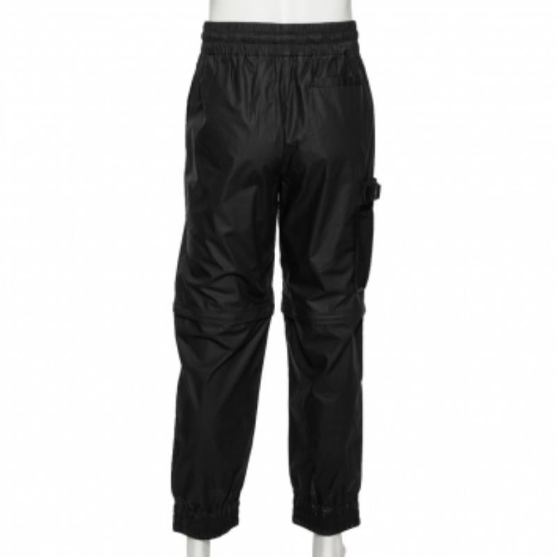 Men's Fendi Black Synthetic Convertible Zipped Cargo Trousers M For Sale