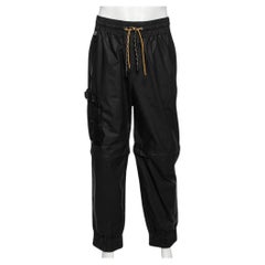 Fendi Black Synthetic Convertible Zipped Cargo Trousers M