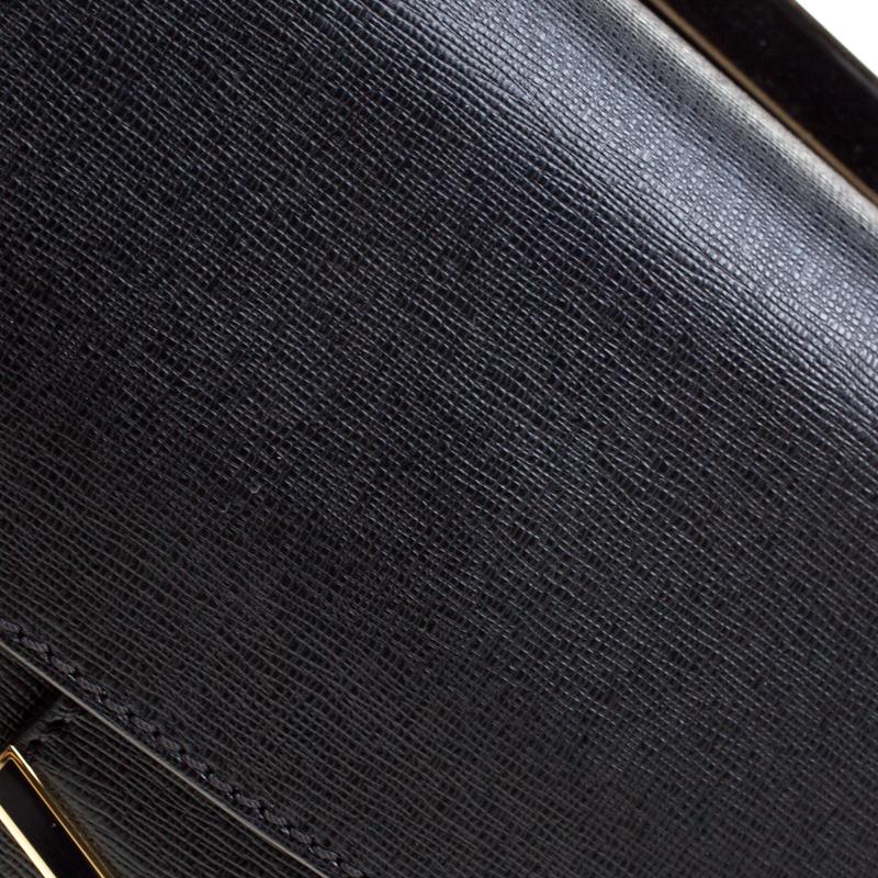 Fendi Black Textured Leather Small Demi Jour Top Handle Bag 3