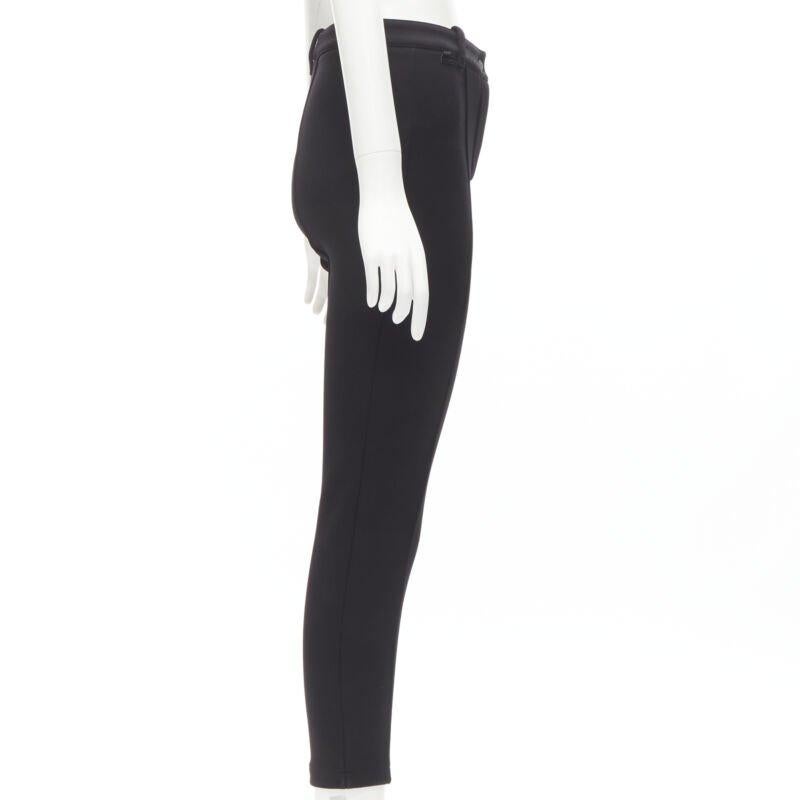 Women's FENDI black thick wool Fendi Roma print cropped tight pants XS For Sale
