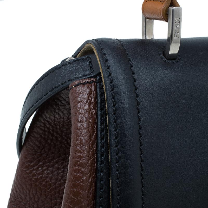 Fendi Black Tri Color Leather Silvana Shoulder Bag 12