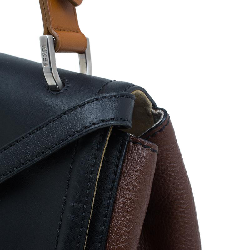 Fendi Black Tri Color Leather Silvana Shoulder Bag 13