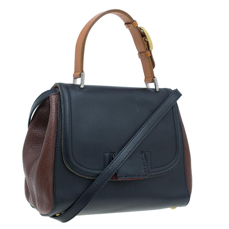 Women's Fendi Black Tri Color Leather Silvana Shoulder Bag