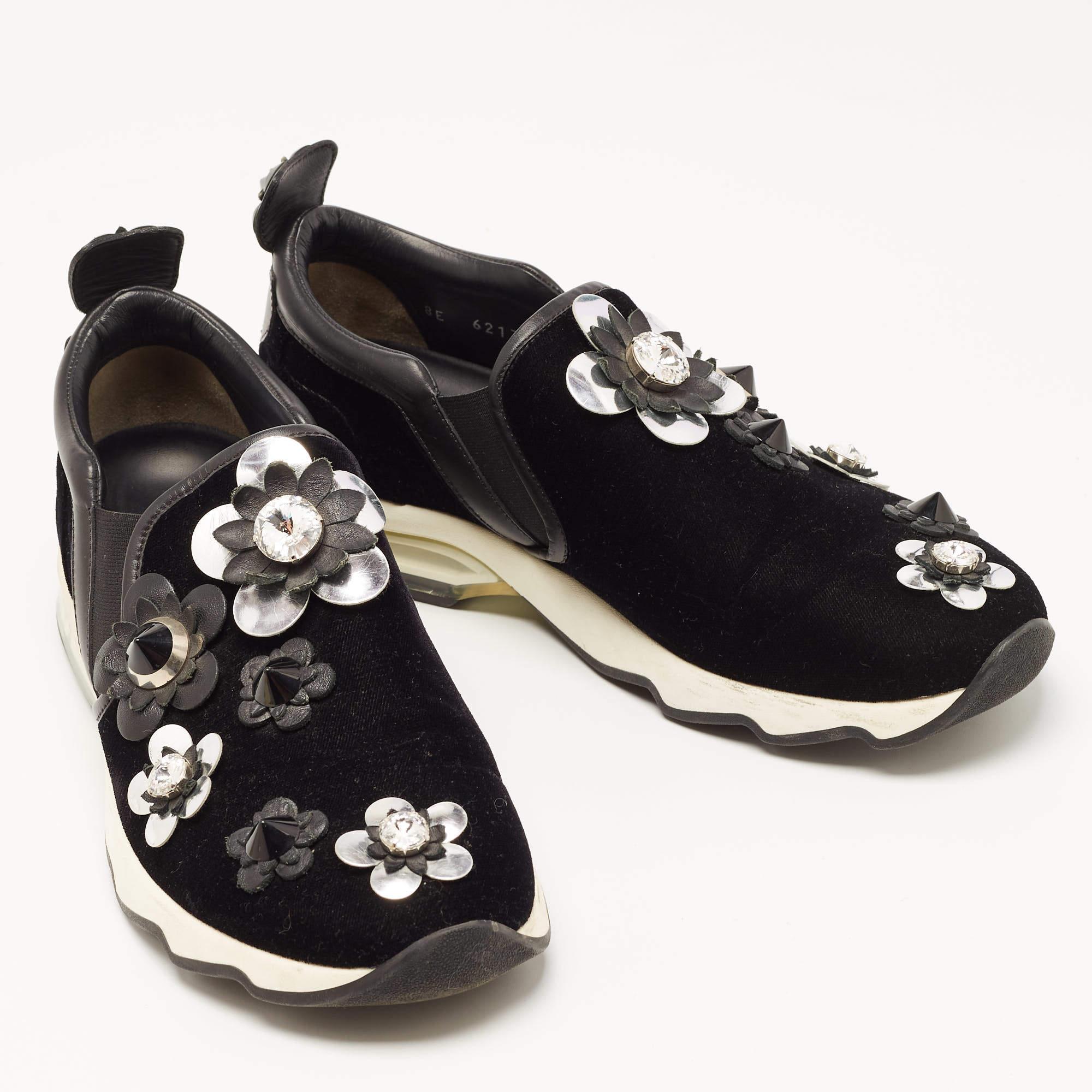 Fendi velvet sneakers hotsell