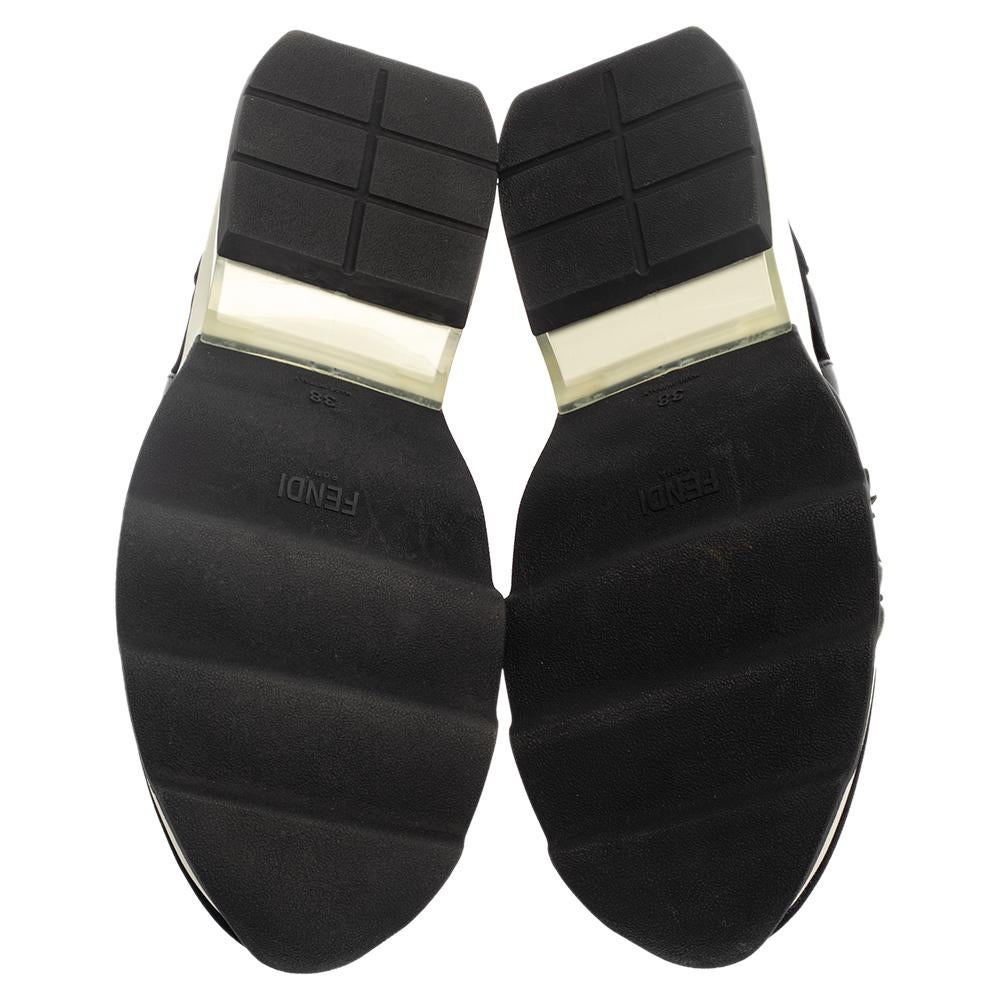 Women's Fendi Black Velvet And Leather Trim Flowerland Slip On Sneakers Size 38