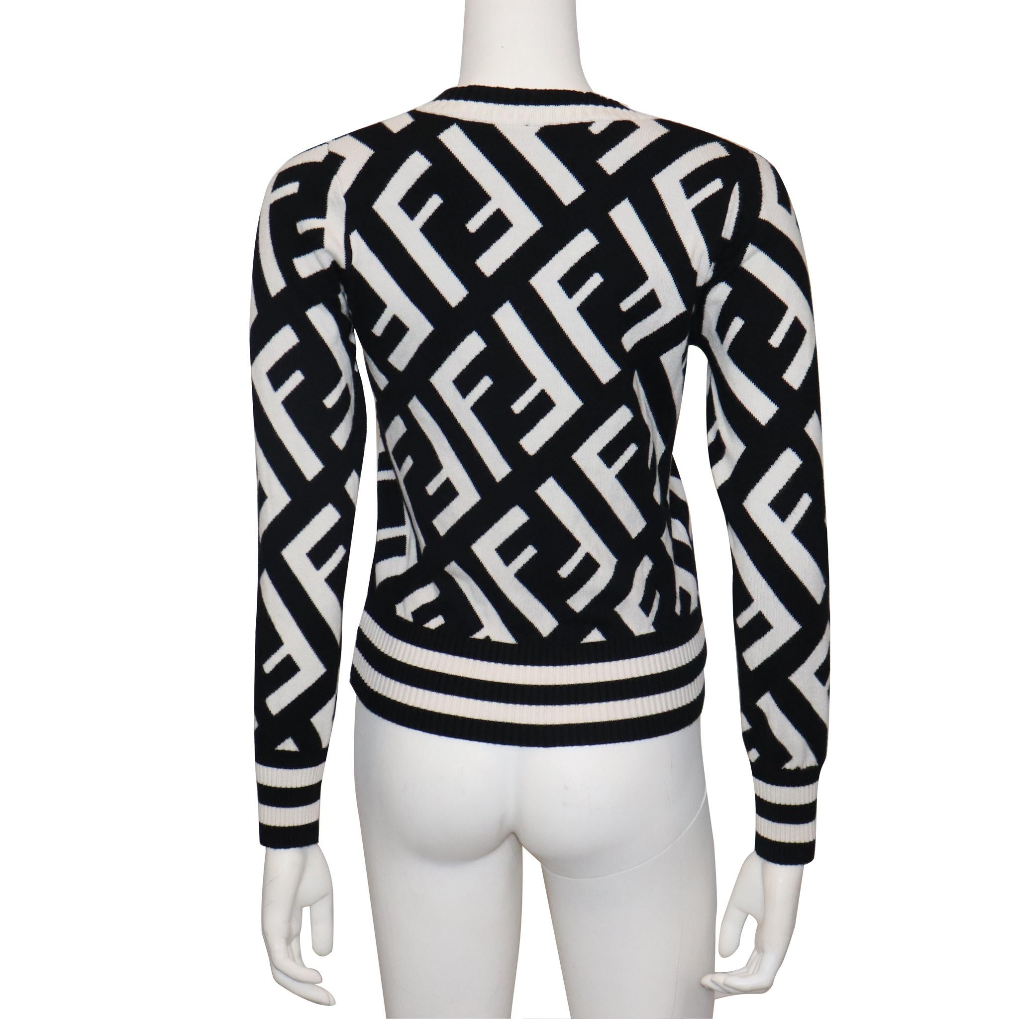 black and white fendi sweater