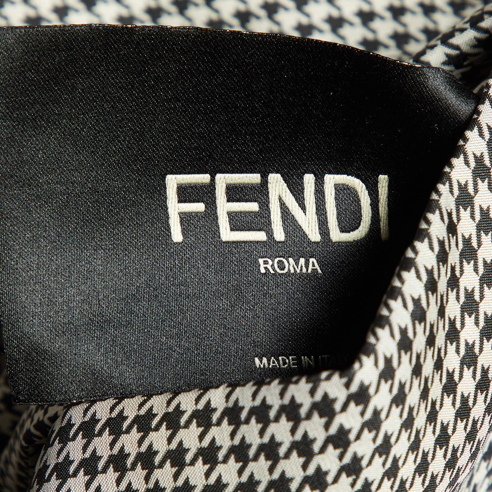 Fendi Schwarz/Weiß Hahnentrittmuster gemusterte Wendbare Jacke M im Angebot 2