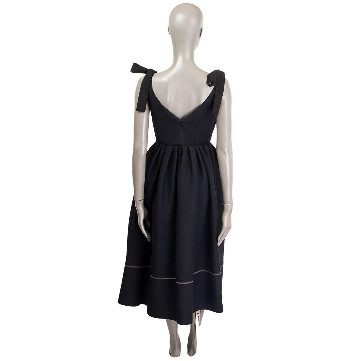 Black FENDI black wool blend 2018 PEARL EMBELLISHED Cocktail Dress 40 S