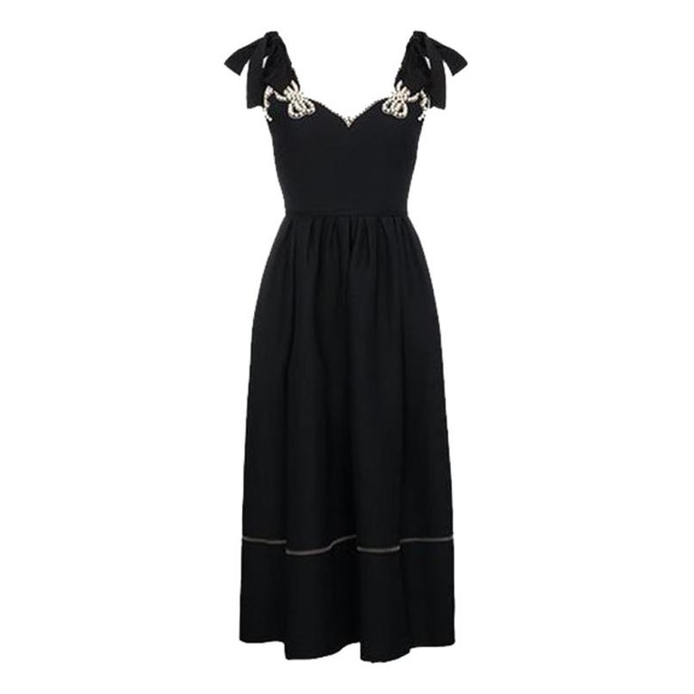 FENDI black wool blend 2018 PEARL EMBELLISHED Cocktail Dress 40 S at  1stDibs | fendi dresses 2018, fendi wool dress