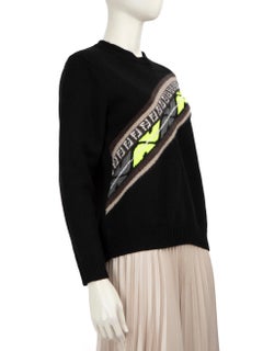 Fendi Black Wool FF Logo Knitted Jumper Size 4XL