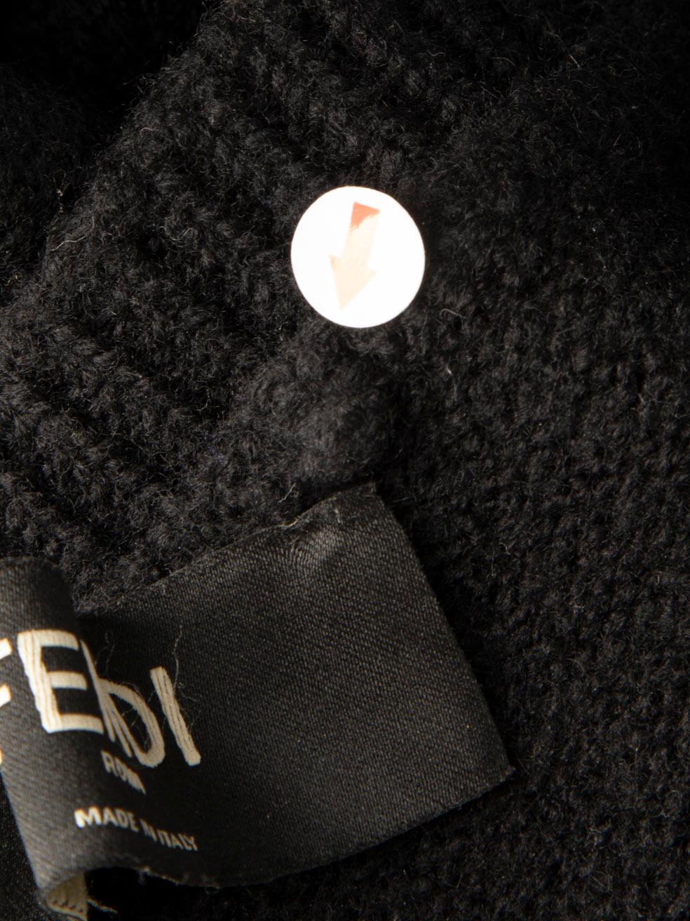 Pull en laine noire avec logo FF tricoté par Fendi Taille 4XL Pour femmes en vente