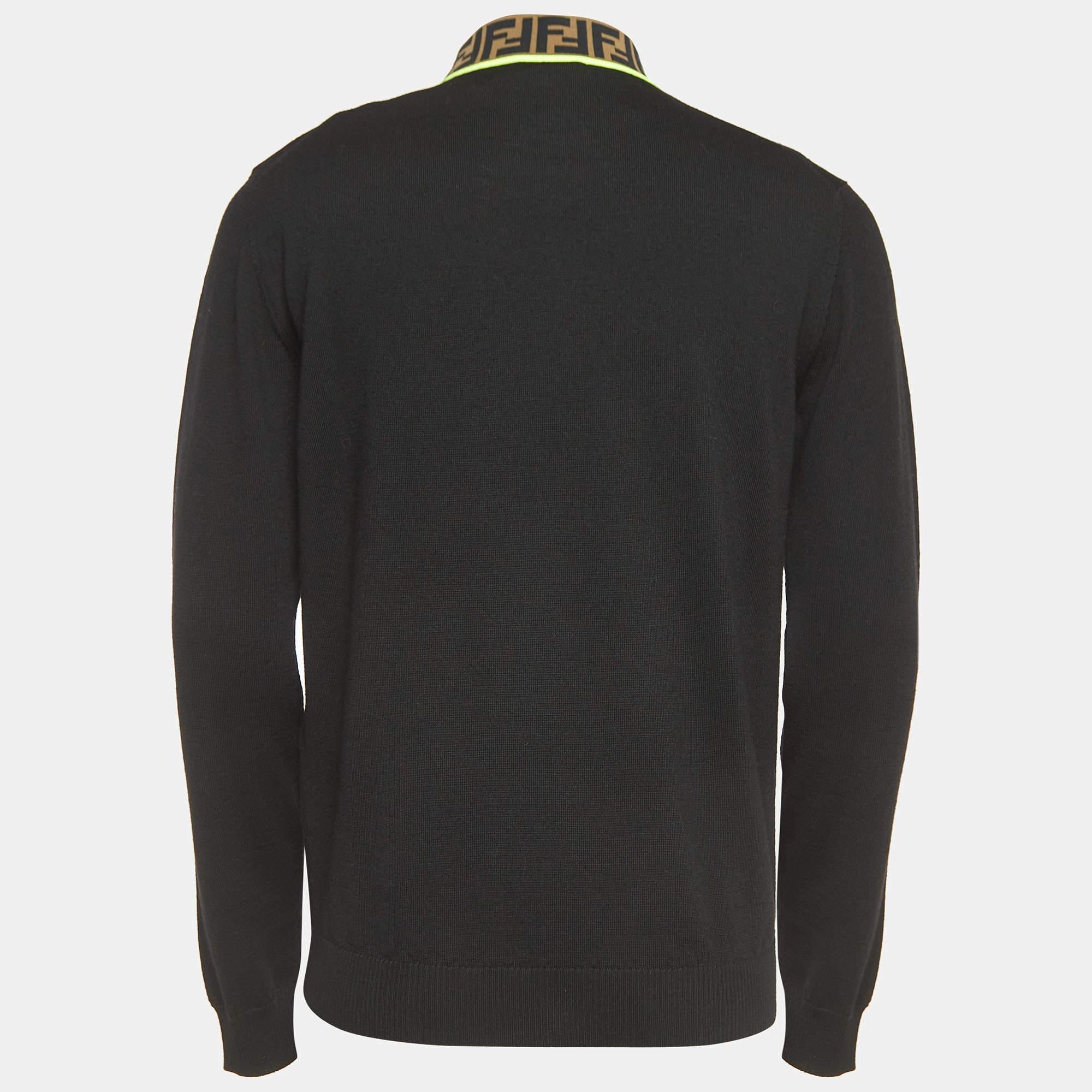 The Prada sweater is a luxurious and versatile wardrobe staple. Crafted from high-quality wool, it features a logo pattern on the turtleneck. This timeless piece seamlessly blends comfort with elevated style, making it a must-have for any